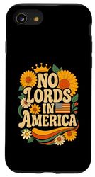 No Lords in America Retro Groovy Floral Patriotic 4 of July Case for iPhone SE (2020) / 7 / 8
