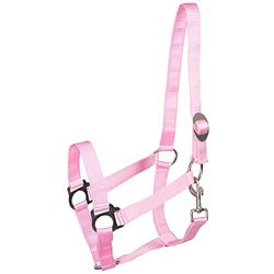 PFIFF Licol en Plastique 101668 - Réglable en continu au Niveau de la tête - Bonne qualité - Rose - Poney