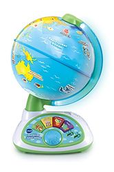 VTech Interactieve Junior Globe - Lichtgevende kinderbol met 48 aanraakpunten, 3 speelmodi en muziek - voor kinderen van 3-6 jaar
