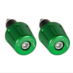 Par de contrapesos Accossato verdes para manillares con orificio interior Ø de 12 mm a 20 mm para Yamaha R6 2006 a 2019 (CC 600)