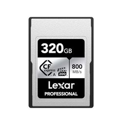 Lexar Professional Serie SILVER Scheda CFexpress tipo A 320 GB, Scheda CFe Lettura fino a 800 MB/s, VPG200, Scheda CF di memoria Compatibile con fotocamere Sony Alpha e Sony FX (LCAEXSL320G-RNENG)