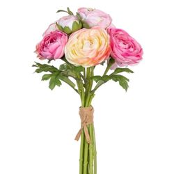 BigBuy Home Ramo Verde Rosa Rosas 20 x 20 x 35 cm