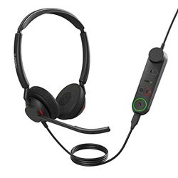 Jabra Engage 50 II bedrade stereo headset met Link Call Control, noise cancelling 3-microfoontechnologie, USB-A kabel - werkt met alle Unified Communications-platforms zoals Zoom, Unify - zwart