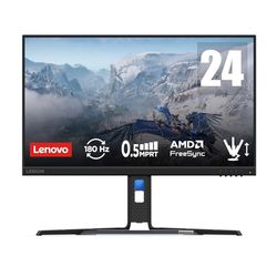 Lenovo Legion R24e - Écran Gaming de 23.8" (FHD, IPS, 180Hz, 0.5ms, HDMI+DP, Cable HDMI, AMD FreeSync) Réglage en Inclinaison - Noir