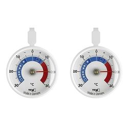TFA Dostmann Thermomètre de refroidissement analogique, petit contrôle pratique pour réfrigérateur/congélateur L 72 x l 21 x H 95 mm (Lot de 2)