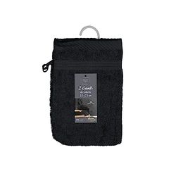 Douceur d'Intérieur, Tendresse 2 Wash Mitts 15 x 21 cm Black Sponge Plain
