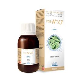 POE n°13 - Préparation en Oligoéléments - Ortie, Manganèse, Iode, Sélénium, Chrome - Reminéralisation Cheveux - Ongles - Os - 100ml - BIOLIGO