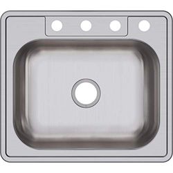 Elkay Dayton Fregadero de cocina de acero inoxidable de 25 pulgadas por 22 pulgadas, D125224