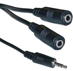 Premium Cord - Cable estéreo (Clavija Jack de 3,5 mm y 2 Conectores F, 2 m)