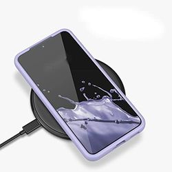 Samsung Galaxy S22 Ultra Hoes, zachte, flexibele siliconen gel rubberen stootbescherming hoes met anti-vallenscamerabescherming, slanke, schokbestendige Samsung Galaxy S22 Ultra hoes, lichte lavendel