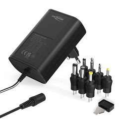 ANSMANN APS 1500 universele stekker voeding 12V incl. 7 verschillende adapterstekker - netstekker tot max. 1500mA - netadapter voor de stroomvoorziening van vele kleine elektrische apparaten van 3-12