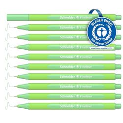 Schneider Line-Up Pastel Fineliner (Triangular Fineliner, Stroke Width 0.4 mm, Bio-Based Plastic) Pack of 10 Pastel Mint
