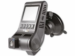 Technaxx Dual DashCam FullHD 1080p, 120° anteriore e 480p, 80° camera interna - Riproduzione multimediale, rilevamento del movimento, obiettivi grandangolari, monitoraggio pargheggio - Dashcam TX-185