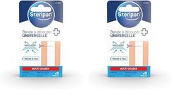 Steripan - Bande à Découper Universelle - Multi-Usage - Micro Aérée - Résiste à l'Eau - Compresse non collante - Hypoallergénique - 5 bandes 10x6cm (Lot de 2)