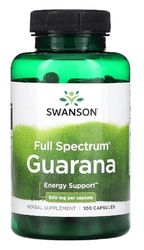 Swanson - GUARANA 500 mg | Guaraná Energía Potenciadora | Suplemento Herbal Natural - 100 Cápsulas