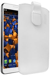 mumbi Äkta läderfodral kompatibelt med Samsung Galaxy Note 3/Note 3 Neo fodral läder väska plånbok vitt