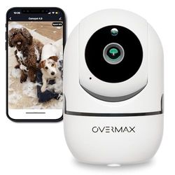 OVERMAX Camspot 3.6 draadloze Roterende camera, WiFi-IP, bewakingsopname Full HD, Nauwkeurige nachtmodus, Bewegingsdetectie, automatische tracking, microfoon en luidspreker, Live-beeld App, Smart Hom