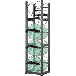 VEVOR Opslag gasfles, capaciteit 3 x 13,6 kg en 3 andere kleine, rek voor koelmiddelflessen van koolstofstaal, voor het opbergen van zuurstof-, stikstof-, koelmiddelflessen