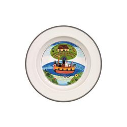 Villeroy & Boch Design Naif soepbord "Ark Noah", 21 cm, premium porselein, wit/bont