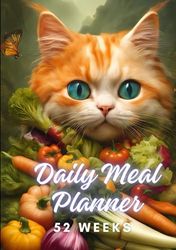 Weekly Meal Planner with Shopping List: Track And Plan Your Meals Each Week 52 Weeks, 7x10 inches, Notes, Tasks, To-Do List and Organization, Cat ccover