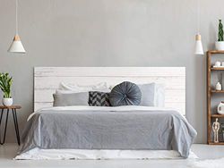 Oedim Pegasus Hoofdbord van imitatiehout, digitale print, 150 x 60 cm, wit, licht, elegant, stevig en economisch hoofdeinde