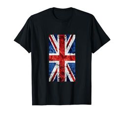 Cool Retro UK Distressed Flag Illustration Graphic Designs Camiseta