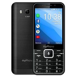myPhone UP Smart LTE 4G mobiele telefoon met WhatsApp, Facebook, Google Apps, 3,2 inch, Mega batterij 1200 mAh, Dual SIM, GPS, 4 GB ROM, 5 MP camera, KaiOS, Wi-Fi - zwart