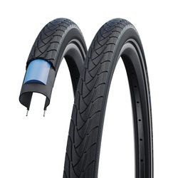 SCHWALBE Fahrradreifen Marathon Plus Reflex Neumáticos para Bicicleta, Unisex, Negro-Negro, Talla 26 x 1.3/8
