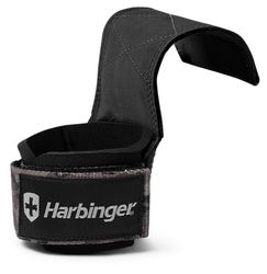Harbinger Pro Lifting Grips – Agarre Premium de Poliuretano,Diseño Envolvente,Soporte de Muñeca Acolchado,Específicos Izquierda/Derecha,Correa Antideslizante,Unisex,Negro,Pequeño