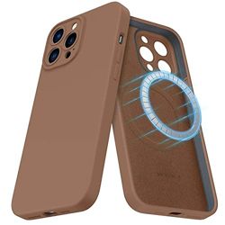 Qinzhijia - Silikon magnetiskt fodral för iPhone 12 Pro Magsafe, Silikonfodral för telefon med reptålig, stötsäker, Fodral för iPhone 13 Pro 6,1"