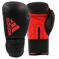 adidas Hybrid 50 adiH50 - Guanti da Boxe da Adulto, Unisex, adiH50, Nero/Rosso, 10 oz