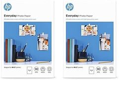 HP CR757A, 10 x 15 cm, Everyday Glossy Photo Paper, 200 GSM, 100 Sheets, White (Pack of 2)