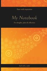 My Notebook – Orange Grid Journal with Abstract Cover: Creative design with 5mm grid, motivational quote, and goal section
