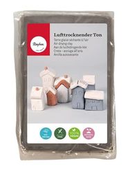 Rayher panetto di argilla da modellare, indurente all'Aria, 1 kg, senza cottura e pronto all'uso, da colorare, grigio, 3450125