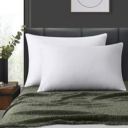 LOSAFEFE Lot de 4 taies d'oreiller 100% Coton à Fermeture éclair pour Grand lit, très Douces et Respirantes avec Fermeture éclair, 50,8 x 76,2 cm, Blanc