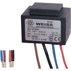 Weiss Elektrotechnik 07/052 compacte voedingstransformator, 1 x 230 V, 1 x 24 V/DC, 7,50 W, 312 mA