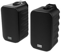 Audibax Delta 42 BT Black Pair of Bluetooth Speakers – High-Performance Active Wall Speakers – Bluetooth Compatible – High Frequency Range (90Hz-20kHz) – Surround Sound