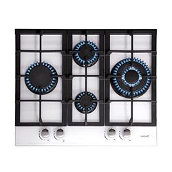 CATA LCI 6031 WH Plaque de cuisson au butane 4 brûleurs (1 triple anneau) Pour plaques de cuisson au gaz naturel. Largeur 64 cm. Puissance totale 9,25 Kw. Tiges et brûleurs en fer.