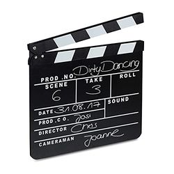Relaxdays Claqueta Cine para Escribir, Madera, Negro, 26 x 30 cm