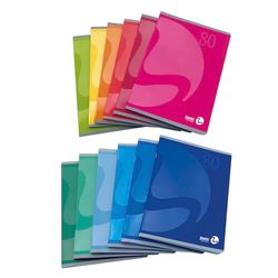 BM BeMore Color 80, 0110598, schrift A5, liniatuur 5 mm, geruit 5 mm voor 1 en 2. Elementar, papier 80 g/m², op kleur gesorteerd, verpakking met 12 stuks