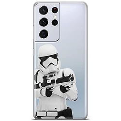 ERT GROUP mobiltelefonfodral för Samsung S21 ULTRA originalt och officiellt licensierat Star Wars mönster Stormtrooper 007 optimalt anpassad till formen på mobiltelefonen, gedeeltelijk transparant