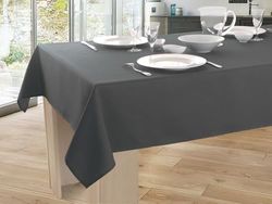 Le linge de Jules Plain Stain-Resistant Tablecloth 150 x 240 cm Anthracite