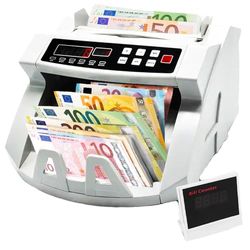 Contador de billetes profesional con detector de billetes falsos y doble pantalla LED