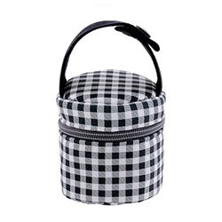 Cambrass - Fopspeenhouder Vichy zwart 8,5 x 8,5 x 11 cm