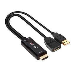 Club3D CAC-1331 - Adaptador activo de HDMI a DisplayPort 1.2 4K60Hz M/F