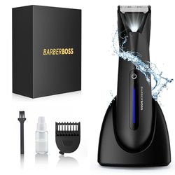 BarberBoss Men's Groin Groomer: Men’s Body & Ball Hair Trimmer, Body Grooming Kit for Mens, Male Pubic Hair Clipper, Men’s Body Shavers, Men's Private Area Shaver, Men's Pube Trimmer