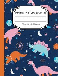 Space Dinosaur Primary Story Journal: Draw and Write Primary Composition Notebook for Kids