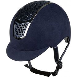 HKM Unisex – vuxen lysande ridhjälmar 6971 mörkblå/silver, 59–61 cm