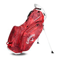 Callaway Borsa da golf Fairway 14 HD impermeabile, 2025, palme rosse/grigio