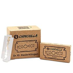 Chinchilla® Razor Blades voor scheermesjes, 50 universele messen van staal (roestvrij), voor alle gangbare scheermesjes voor dames en heren, reservemesjes en verwisselbare messen